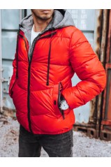 Men's Quilted Winter Jacket Red Dstreet