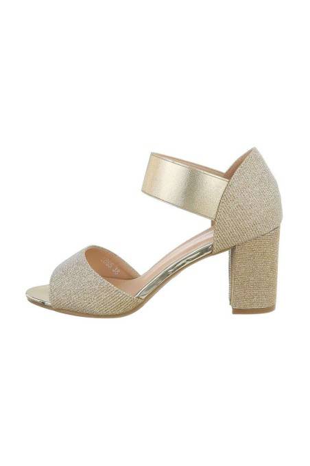 High-heeled sandals gold color GR-G3865