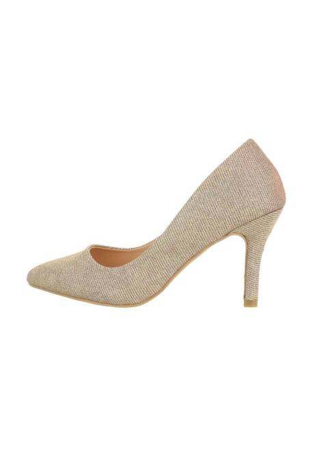 Women's golden high heel shoes GR-GA136ŠAM