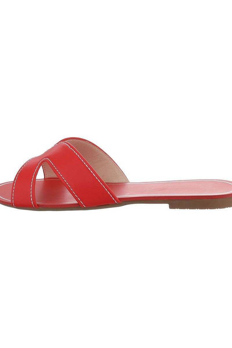 Women's slip-on sandals red BA-2122-ed