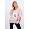 Oversized V-neck sweatshirt beige