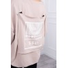 Oversized V-neck sweatshirt beige