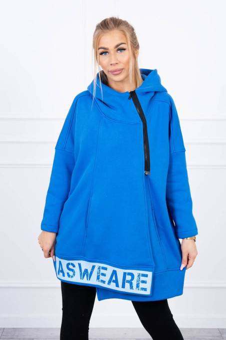 Insulated sweatshirt with a zipper mauve-blue