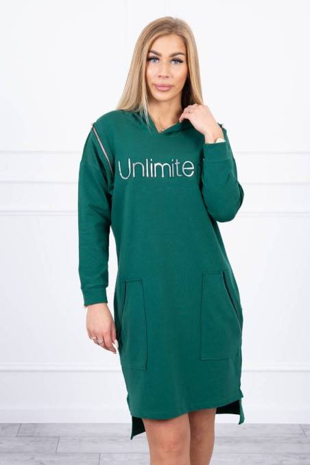 Green hooded dress KES-20871-9190
