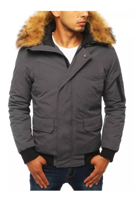 Gray men's winter jacket Dstreet DS-tx3942