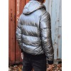 Dstreet silver color men's winter jacket with hood