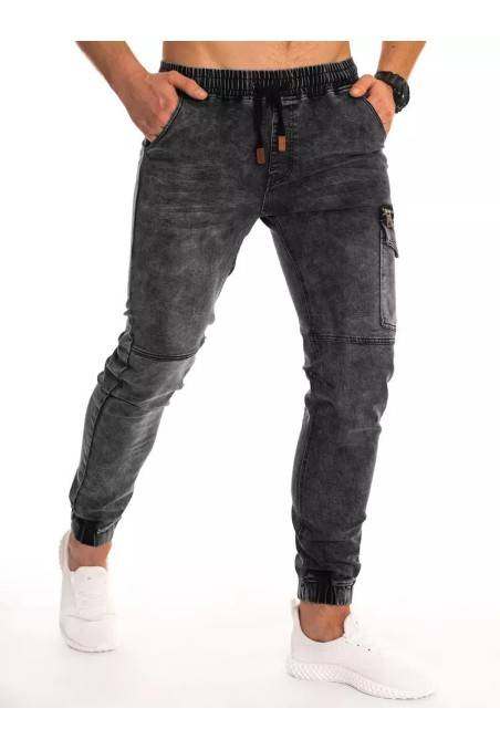 Men's denim joggers in black Dstreet