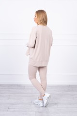 Set with an oversize blouse light beige