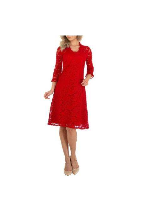 Red guipure dress