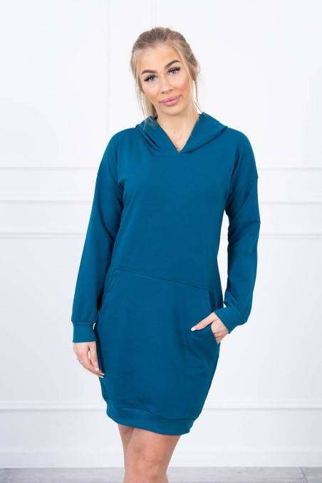 Electric color dress with hood KES-21086-67292