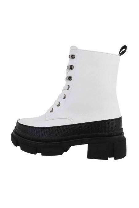 White boots with laces for women GR-G23936