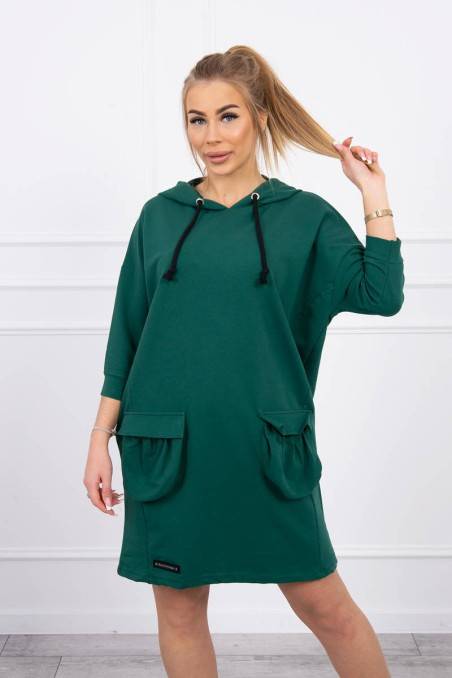 Green dress with pockets KES-21414-9350