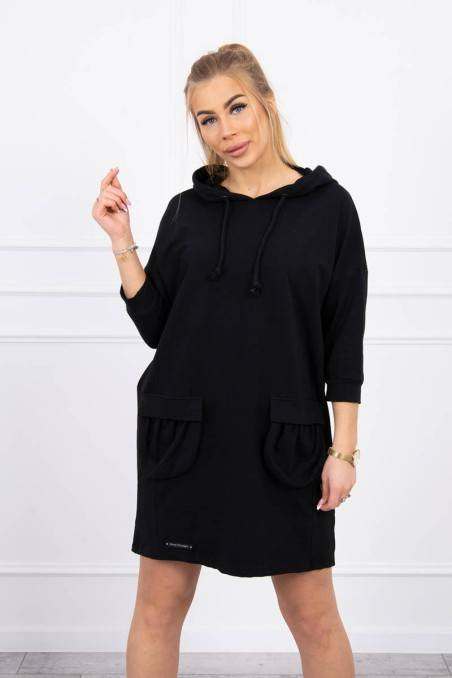 Black dress with pockets KES-21417-9350