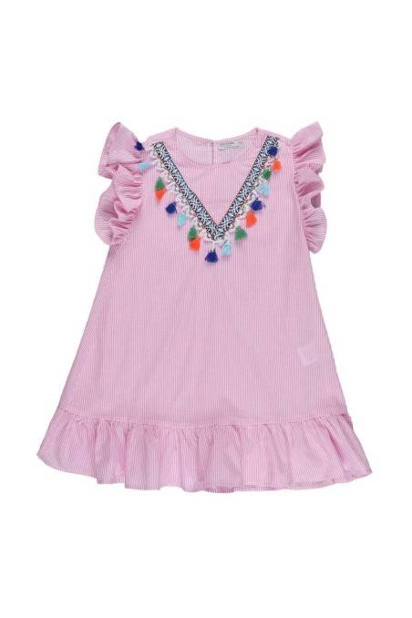 Pink dress for a girl KL-GCS-8033-rose
