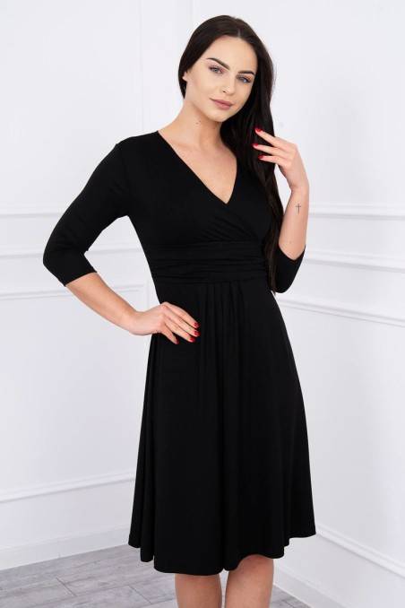Black dress with 3/4 sleeves KES-2526-8314