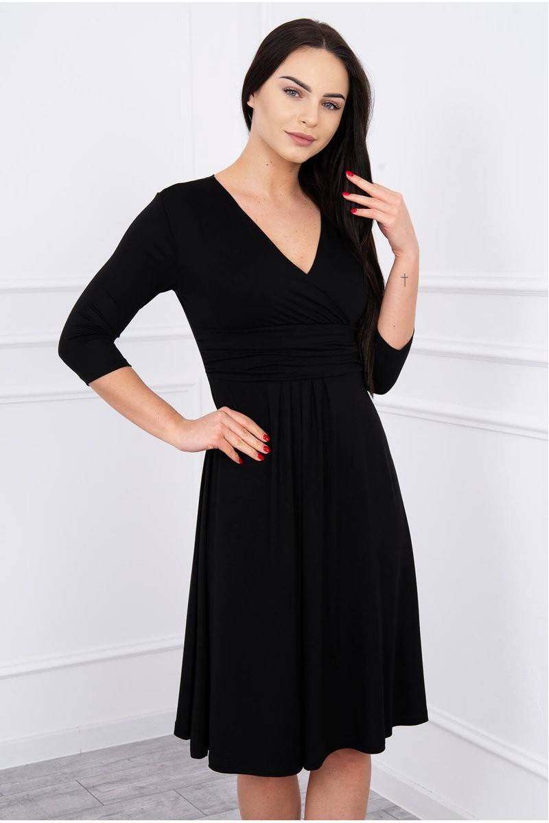 Black dress with 3/4 sleeves KES-2526-8314