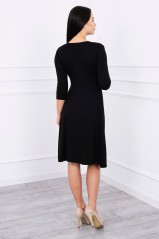 Black dress with 3/4 sleeves KES-2526-8314