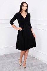 Black dress with 3/4 sleeves KES-2526-8314