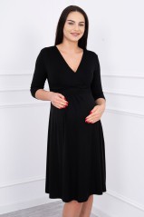 Black dress with 3/4 sleeves KES-2526-8314