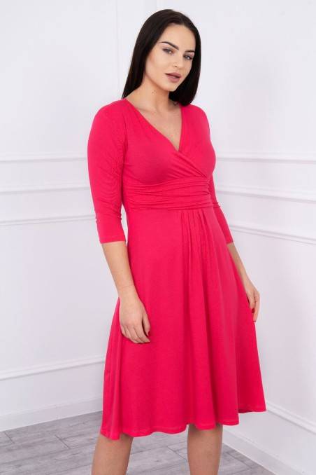 Pink dress with 3/4 sleeves KES-2528-8314