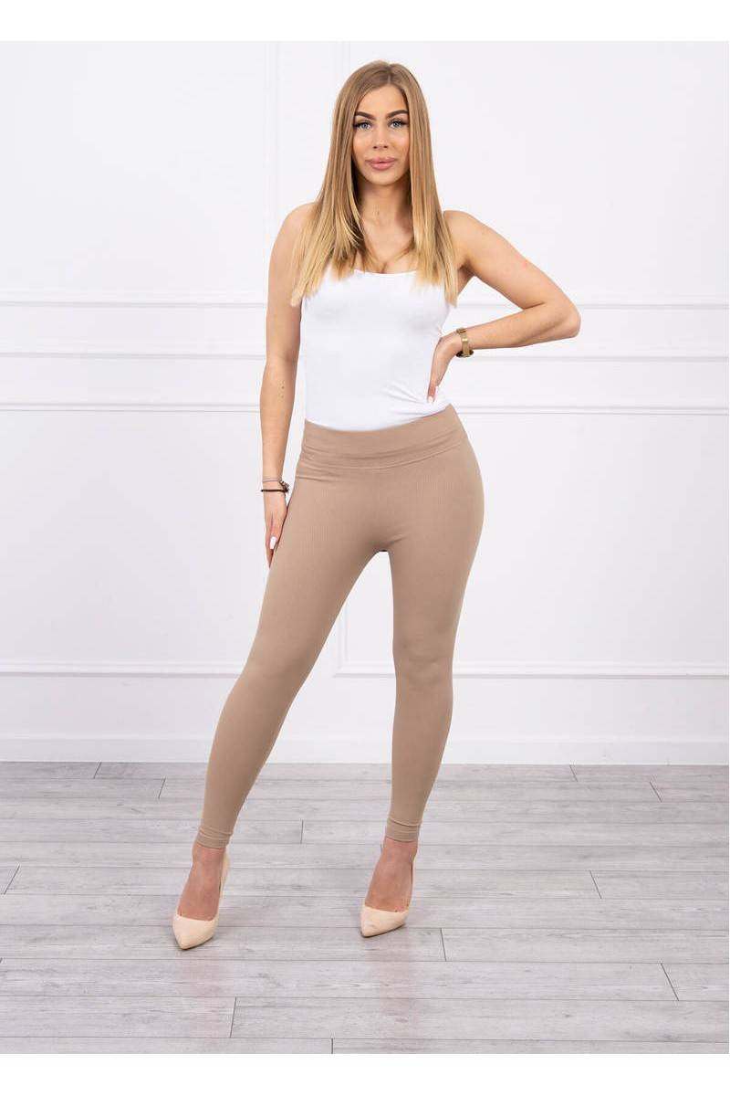 Striped leggings pants beige