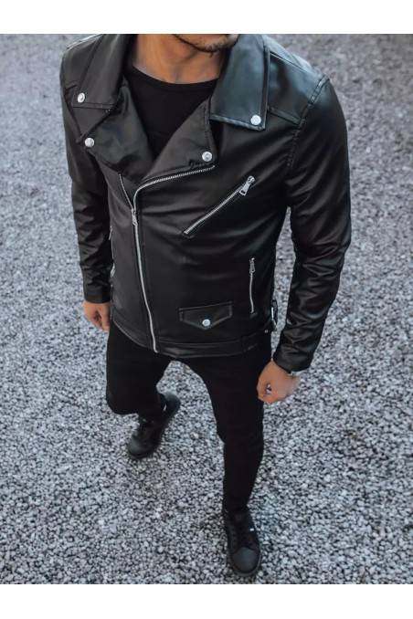 Black men's leather jacket Dstreet DS-tx4081