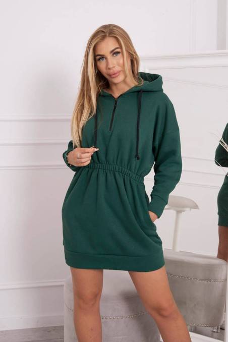 Dark green hooded dress/sweater