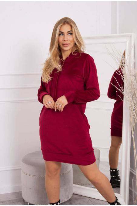 Burgundy velor dress