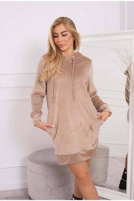 Beige velor dress