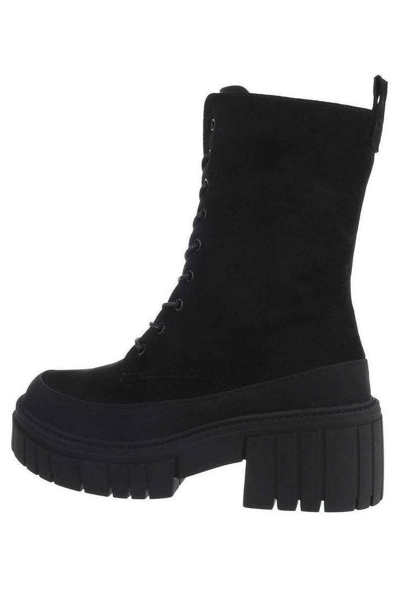 Black women's lace-up boots GR-DE1075