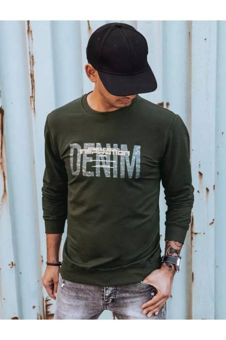 Khaki men's jumper with the inscription Dstreet