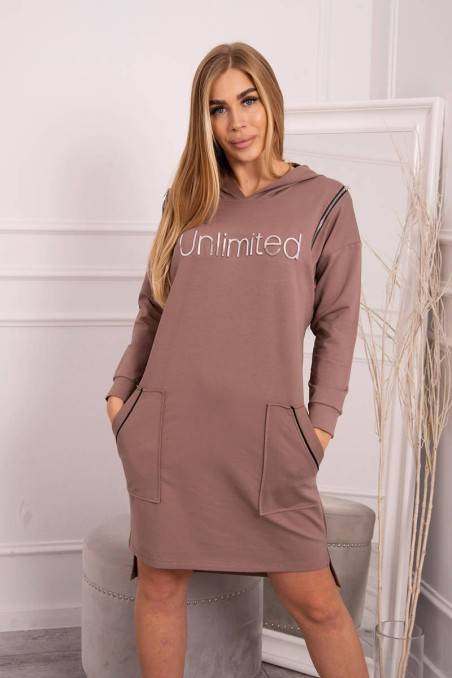 Mocha color dress with hood