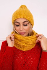 Yellow two-piece set hat and scarf KES-22578-P100