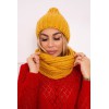 Yellow two-piece set hat and scarf KES-22578-P100