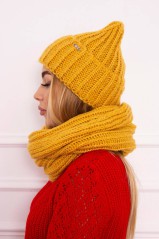 Yellow two-piece set hat and scarf KES-22578-P100