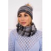 Gray two-piece set hat and scarf KES-22615-P104