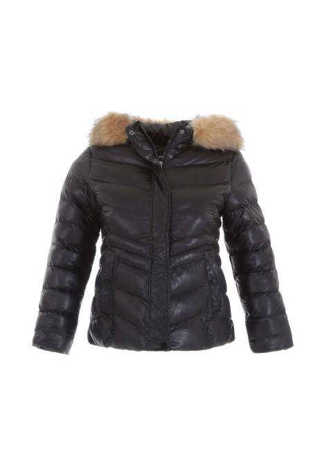 Black women's winter jacket KL-RQW-6829