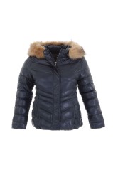 Dark blue women's winter jacket KL-RQW-6829