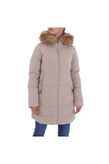 Cream colored women's winter jacket KL-RQW-7078