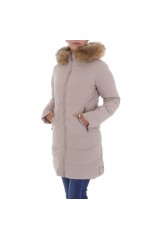 Cream colored women's winter jacket KL-RQW-7078