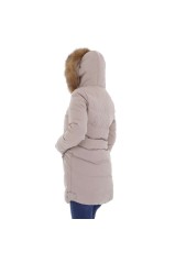 Cream colored women's winter jacket KL-RQW-7078