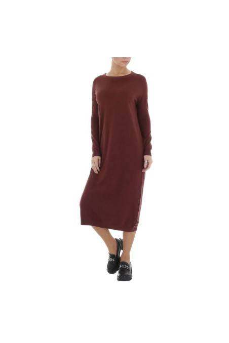 Brown long knitted dress KL-WMY-4028