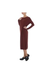 Brown long knitted dress KL-WMY-4028