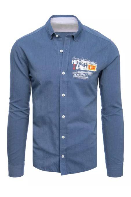 Dstreet DX2282 Men's Indigo Shirt