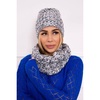 Multicolored two-piece hat and scarf set KES-22642-K202