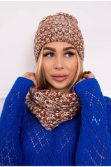 Multicolored two-piece hat and scarf set KES-22646-K202