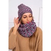 Multicolored two-piece hat and scarf set KES-22870-K269