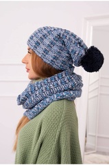 A colorful two-piece set hat and scarf KES-22933-K263