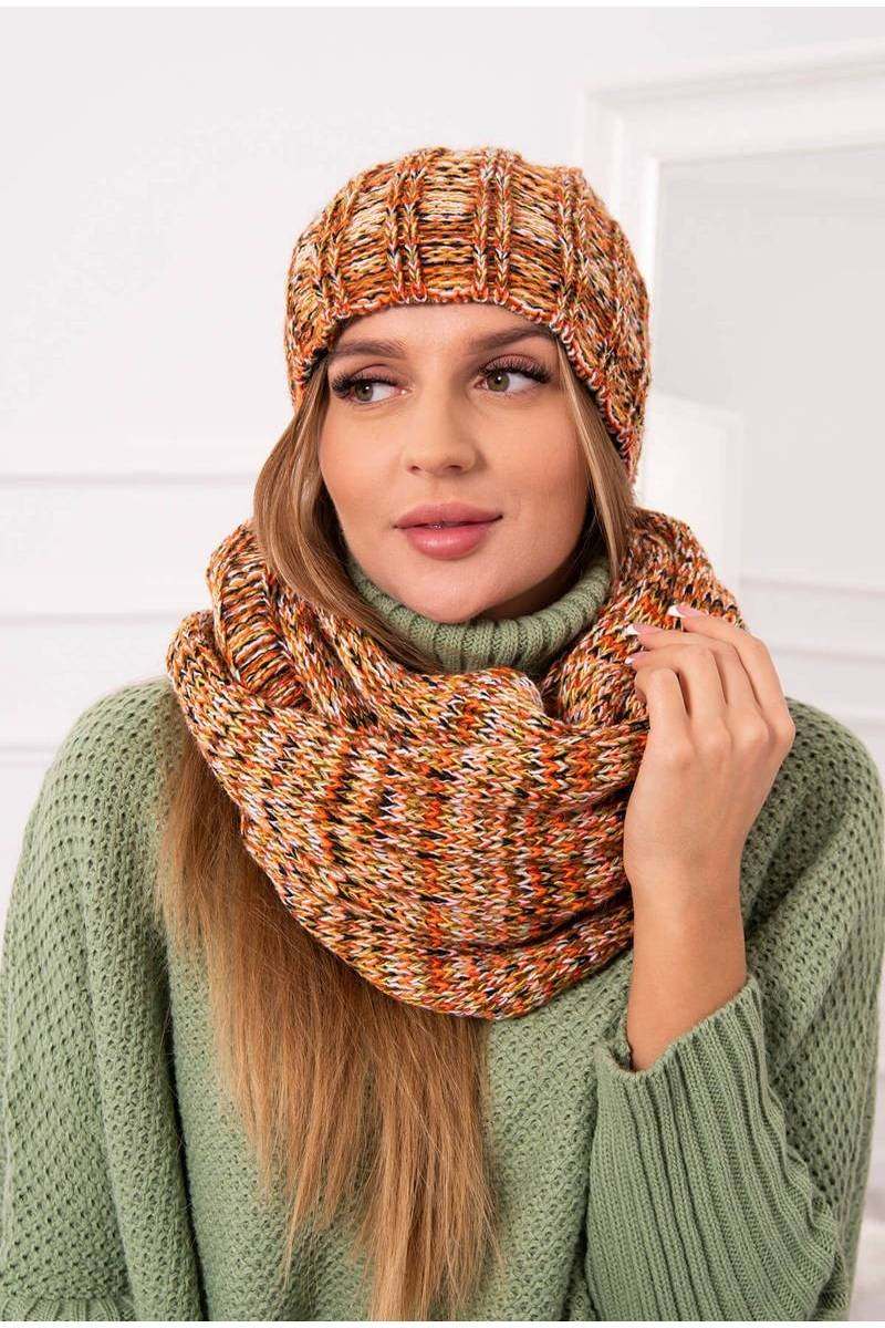 A colorful two-piece set hat and scarf KES-22936-K263