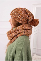 A colorful two-piece set hat and scarf KES-22936-K263